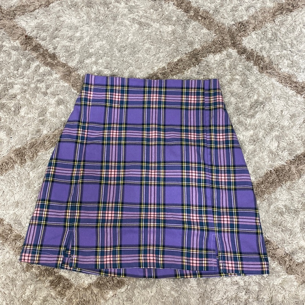 Plaid body con skirt